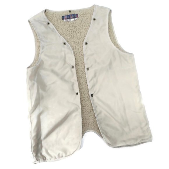 Free People Jackets & Blazers - Free People Jacket Liner Vest Faux Shearling Male Snaps Cream M